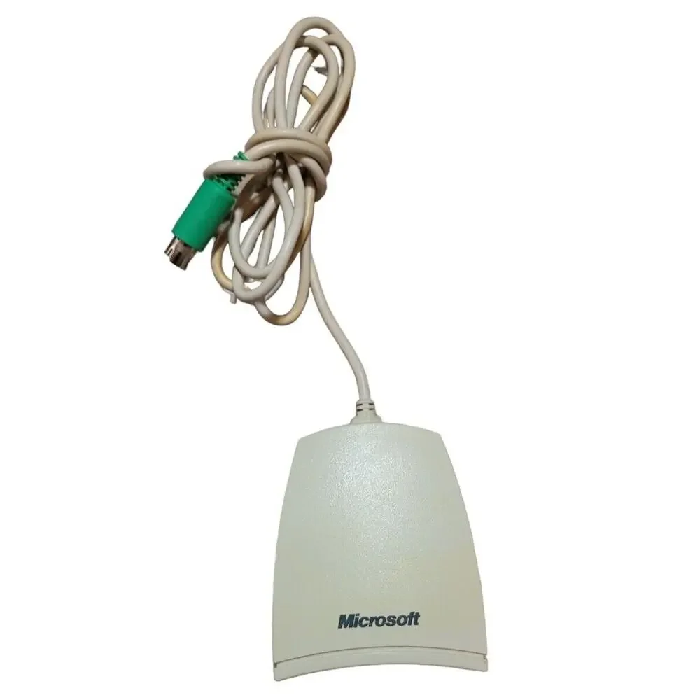 Vintage Microsoft Cordless Wheel Mouse Serial PS2 w/ Wireless mouse and receiver